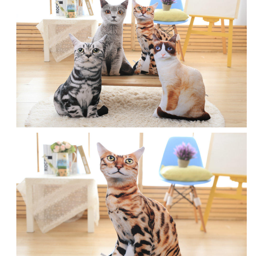Plush Toy Cat Pillow - 3D Realistic Pet Design