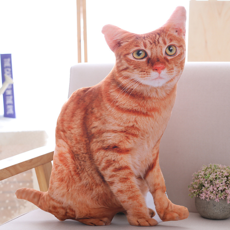 Plush Toy Cat Pillow - 3D Realistic Pet Design